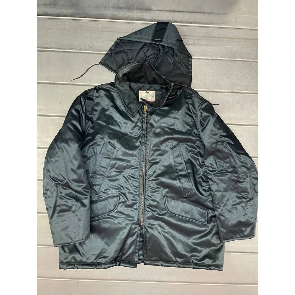 Vintage Golden Fleece Parka Jacket Mens 54 Dark‎ Turqoise Full Zip Quilt Lined